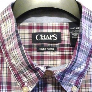 Chaps SS XL Easy Care Purple Blue Gold White..
